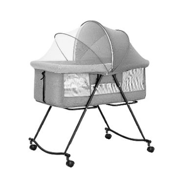 Baby Rocker Bassinet Crib & Co-Sleeper with Detachable Mosquito Net